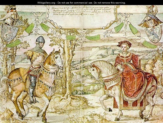 Count Henry I of Nassau with his Bride - Bernaert van Orley