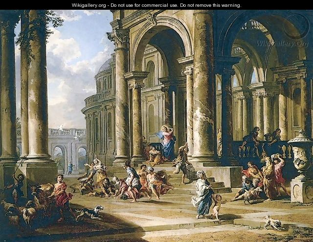 Expulsion of the Moneychangers from the Temple - Giovanni Paolo Pannini