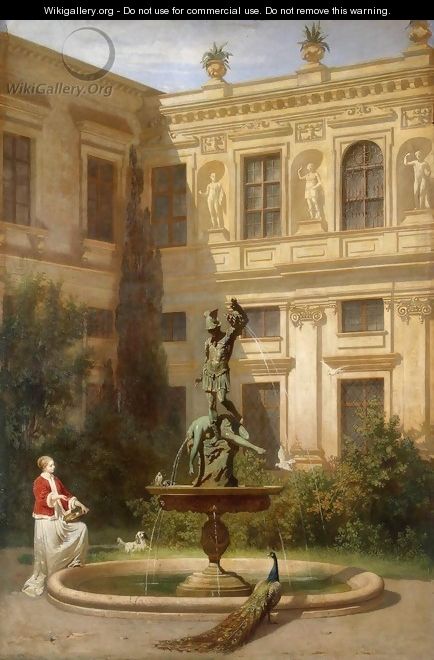 Courtyard with the Grotto in the Munich Royal Residence - Hans von Marees
