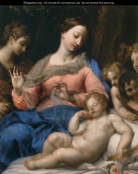 The Sleep of the Infant Jesus, with Musician Angels - Carlo Maratti