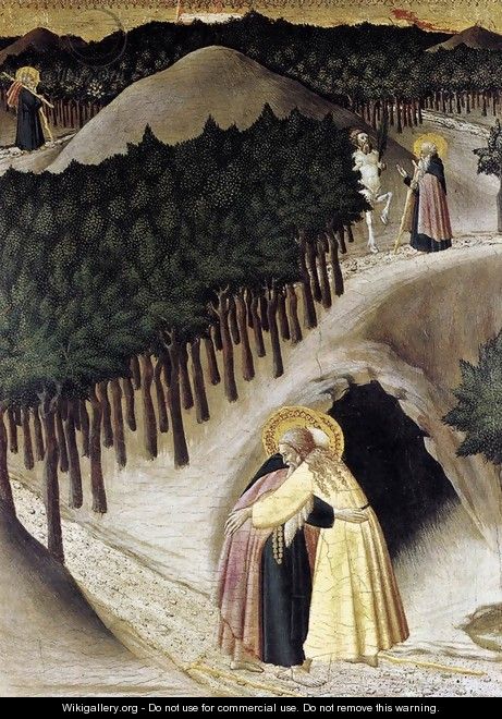 St Anthony Goes in Search of St Paul the Hermit 2 - Master of the Osservanza