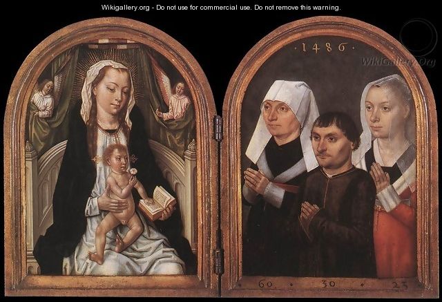 Diptych with the Virgin and Child and Three Donors 2 - Master of the Legend of St. Ursula