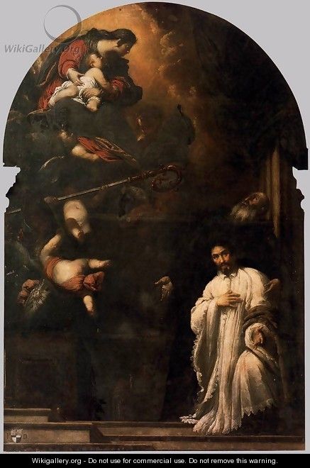 St Benedict Presents Pasqualino Daneli to the Virgin - Sebastiano Mazzoni