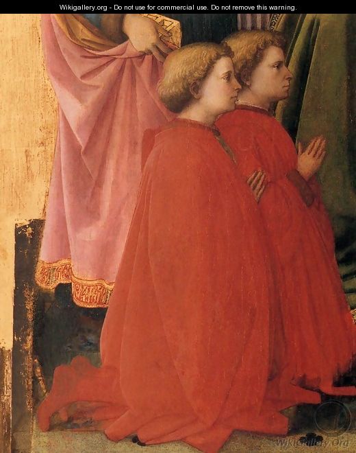 St Lawrence Enthroned with Saints and Donors (detail) - Filippino Lippi