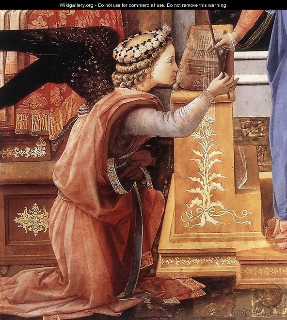 Annunciation with two Kneeling Donors (detail) - Filippino Lippi