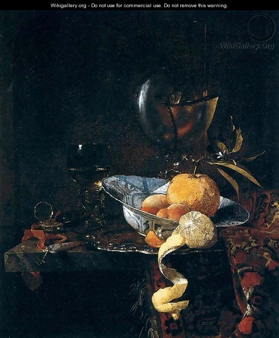 Still-Life with Porcelain and a Nautilus Cup - Willem Kalf