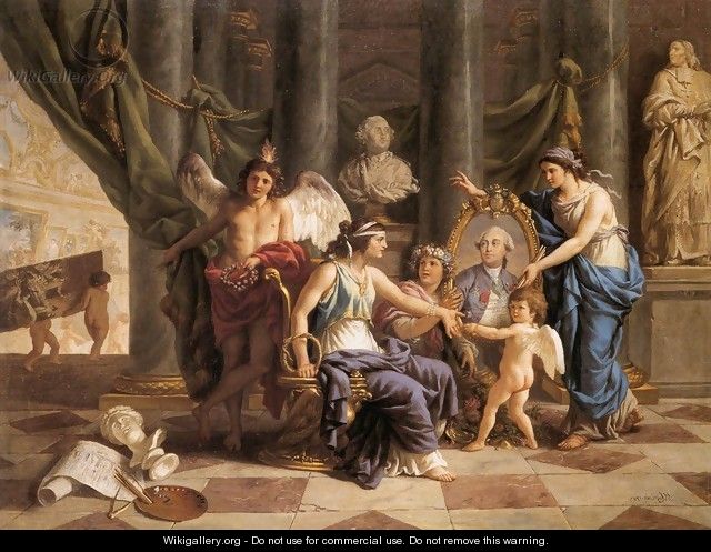 Allegory on the Installation of the Museum in the Grande Galerie of the Louvre - Jean Jacques II Lagrenee