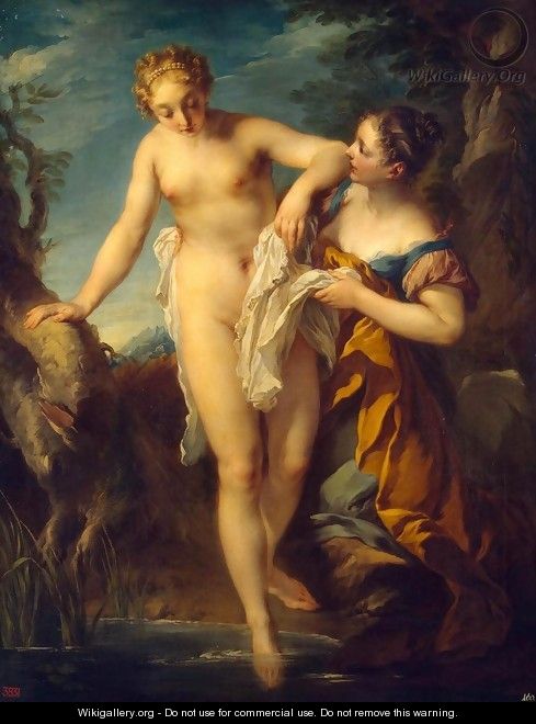 Woman Bathing - Francois Lemoine (see Lemoyne)