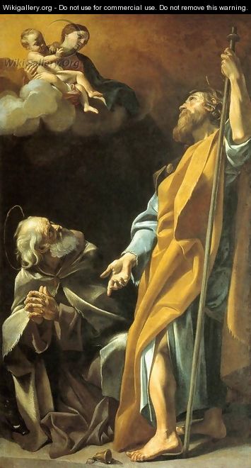 Madonna and Child with Sts Anthony Abbot and James the Greater - Giovanni Lanfranco