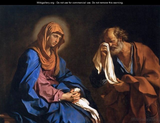 St Peter Weeping before the Virgin - Guercino