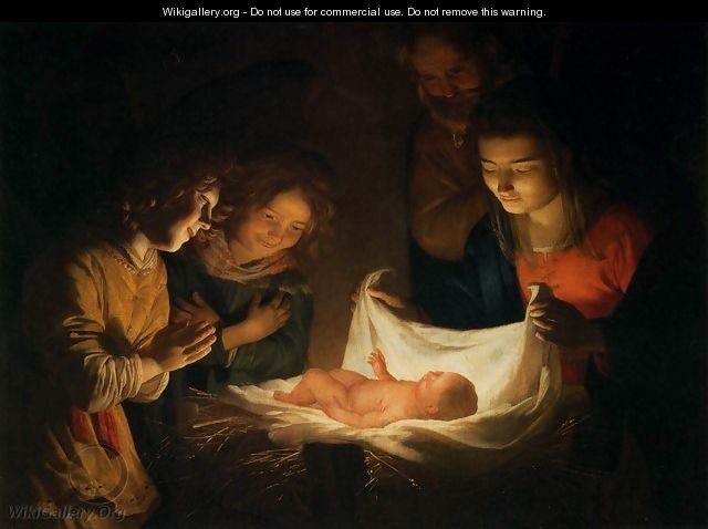 Adoration of the Child - Gerrit Van Honthorst
