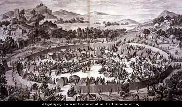 Tchao Hoei in his Camp below the walls of Yerechim Receives the Homage of the Inhabitants of the Town and Province in July 1759 - (after) Damascene, Jean (An Tai)