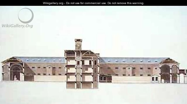Cross Section of the New Prison in Brussels - (after) Damesme, Louis