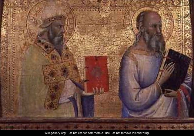 Saint Gregory the Great and unidentifiable saint - Bernardo Daddi