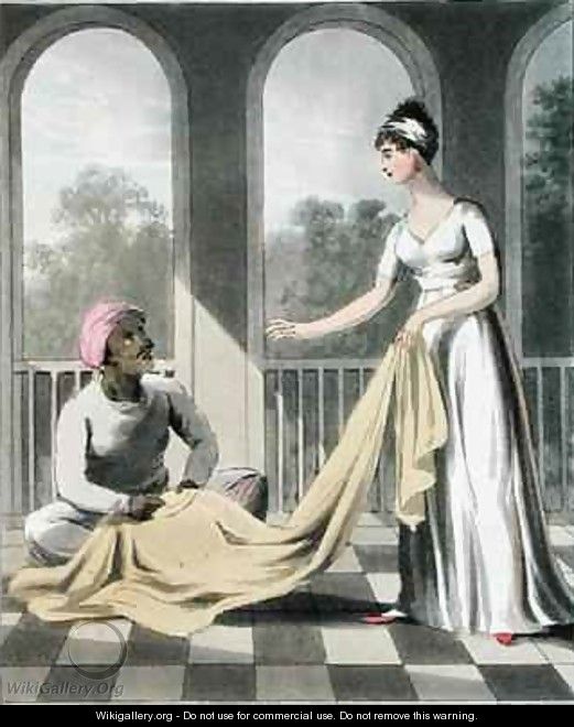 A European Lady giving instructions to her Durzee - Charles D