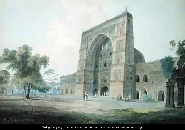 Main Entrance of the Jami Mosque Jaunpur - Thomas & William Daniell