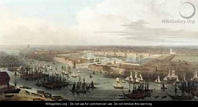 Wapping Elevated View of the Dock - Thomas & William Daniell