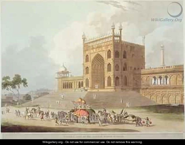 Eastern Gate of the Jummah Musjid at Delhi - Thomas Daniell