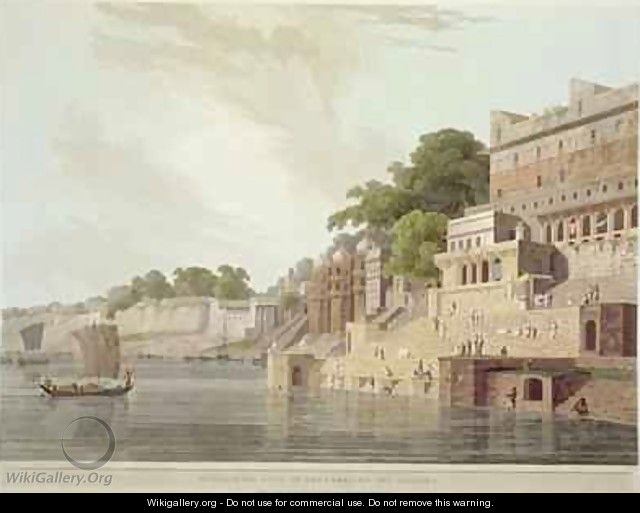 Dusasumade Gaut at Benares on the River Ganges - Thomas Daniell