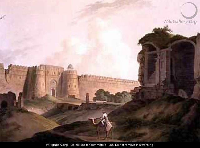The Western Entrance of Shere Shahs Fort Delhi - Thomas Daniell