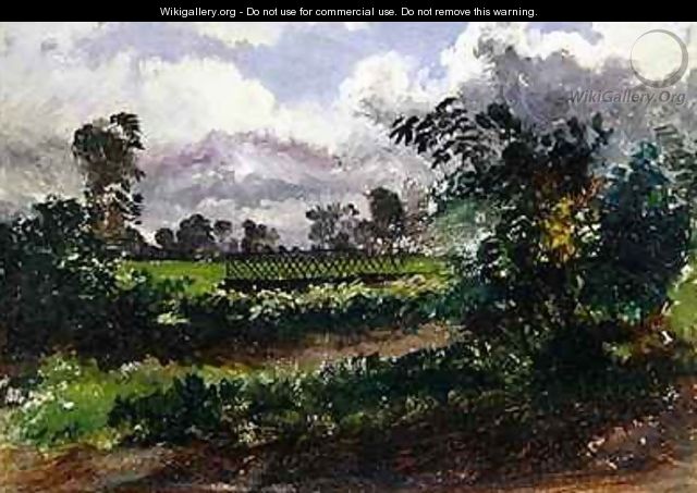 A View across the Artists Garden from his House at Exmouth Devonshire - Francis Danby
