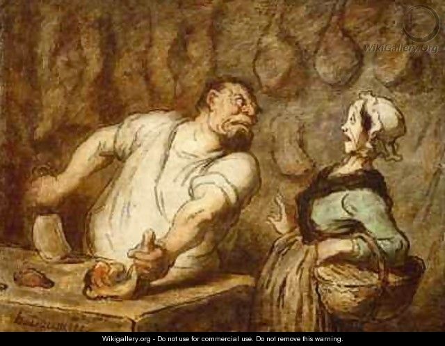 The Butcher Montmartre Market - Honoré Daumier