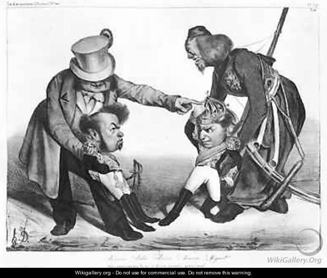 The Civil War in Portugal bringing into conflict Pedro I 1798-1834 Emperor of Brazil and King of Portugal and Dom Miguel 1802-66 - Honoré Daumier