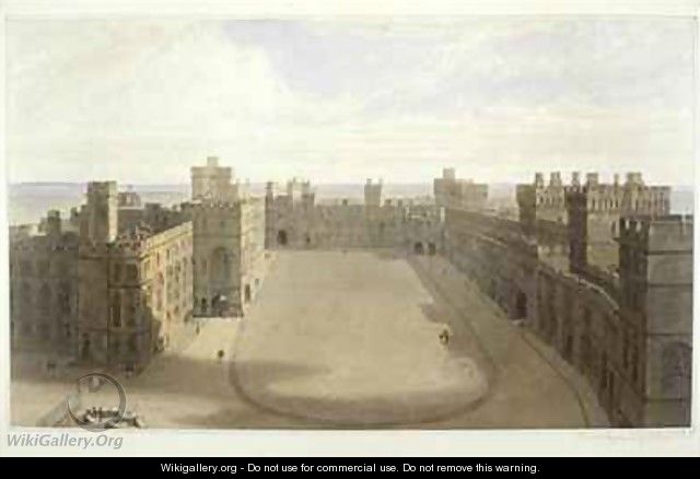 Looking onto the Quadrangle at Windsor - William Daniell, R. A.