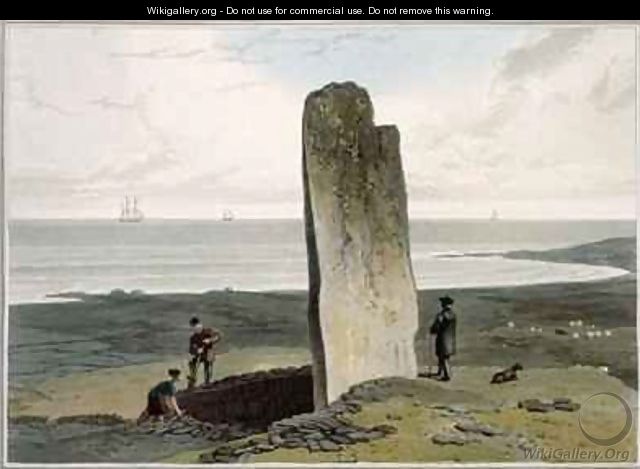 Druidical Stone at Strather near Barvas Isle of Lewis - William Daniell, R. A.