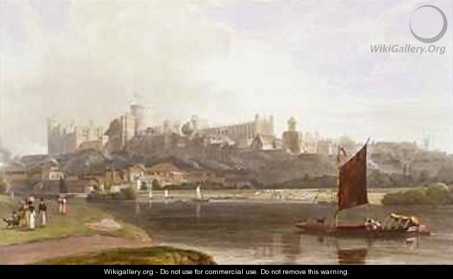 Windsor Castle from the River Meadow on the Thames - William Daniell, R. A.