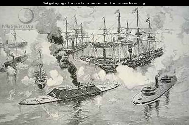 Surrender of the Confederate Ironclad Tennesee at the Battle of Mobile Bay - (after) Davidson, Julian Oliver