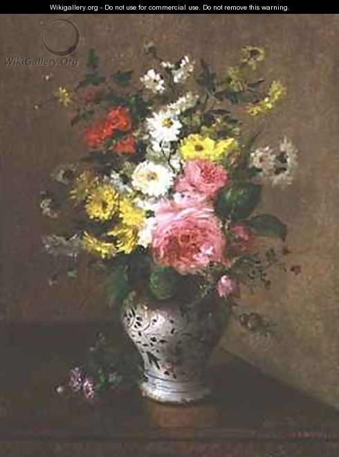 Still life with flowers in a vase - Louise Darru
