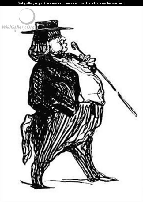 Honore de Balzac 1799-1850 with a cane - (after) Daumier, Honore