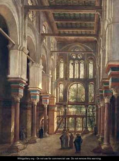 Interior of the Mosque of El Mooristan in Cairo - Adrien Dauzats