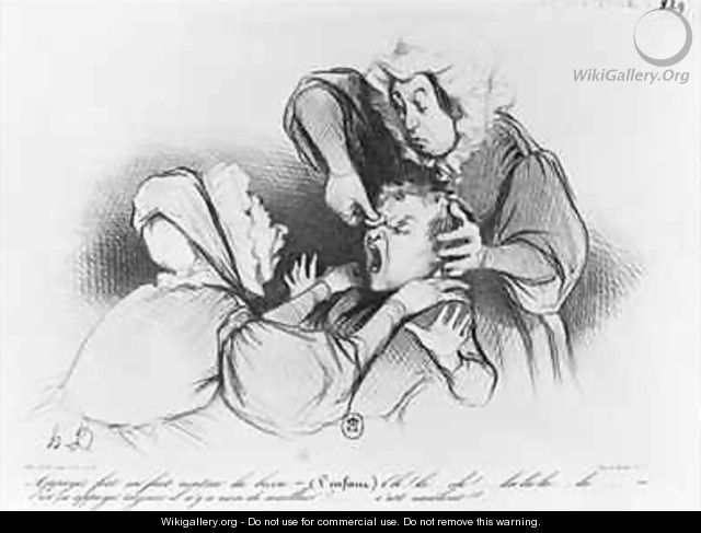Series Croquis dexpressions the bump - Honoré Daumier