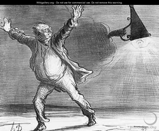 Series Actualites the comet Monsieur Babinet decides to personally shut down the sun in order to fulfil his predictions - Honoré Daumier
