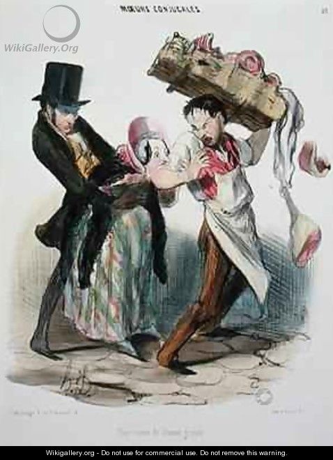 Pregnant womans craving the butcher - Honoré Daumier