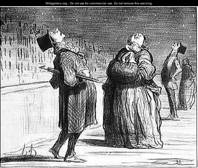 Series Actualites Parisians waiting for the arrival of the famous comet - Honoré Daumier