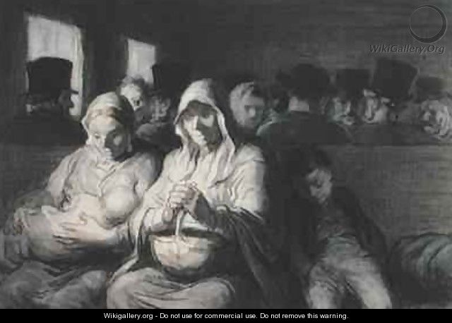 The Third Class Carriage - Honoré Daumier