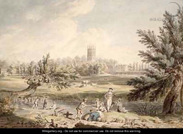 Magdalen College Oxford View from Cherwell Looking North West - Edward Dayes