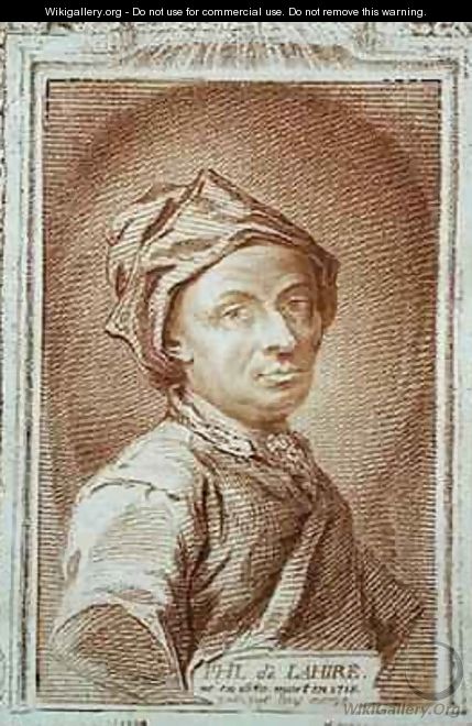 Self portrait of Philippe de la Hire 1640-1718 - (after) de la Hire, Philippe