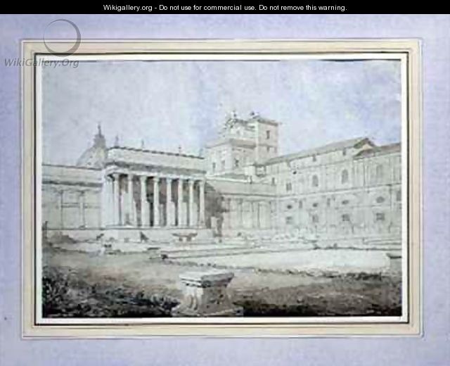 View of the Braccio Nuovo in the Cortile del Belvedere Vatican Palace Rome - John Davis
