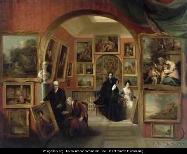 The Interior of the British Institution Gallery - John Scarlett Davis