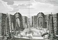 The fountain in the maze at the Princely Pleasure Palace and Gardens Berlin - (after) Decker, Paul (the Elder)