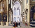 Elegant Figures in a Gothic Church - Dirck van Deelen