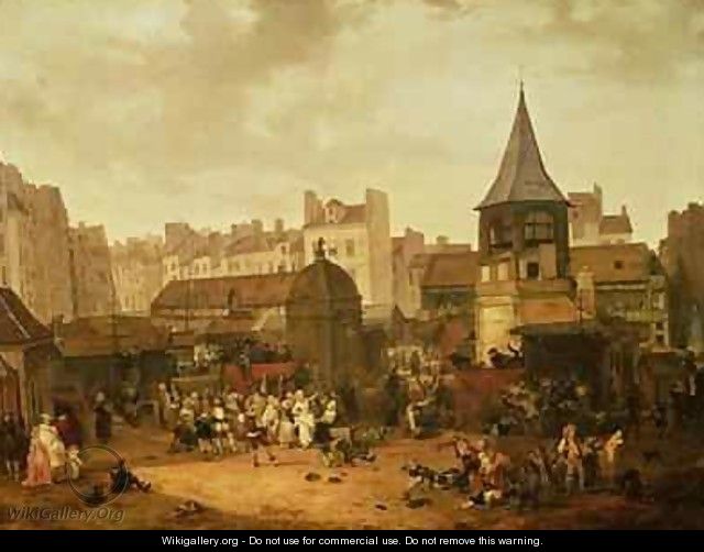 Rejoicing at Les Halles to Celebrate the Birth of Dauphin Louis of France 1781-89 - Philibert-Louis Debucourt