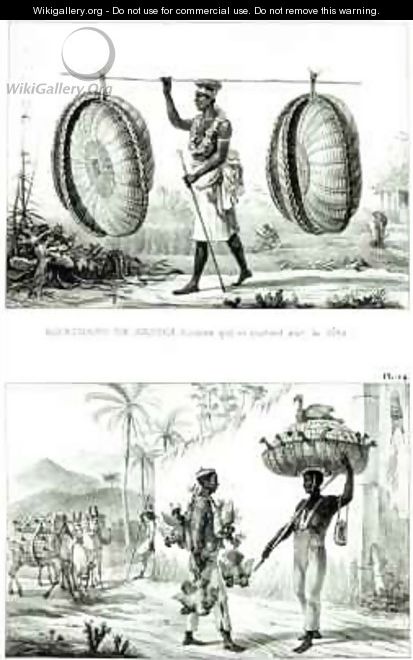 Head baskets and a poultry seller - (after) Debret, Jean Baptiste