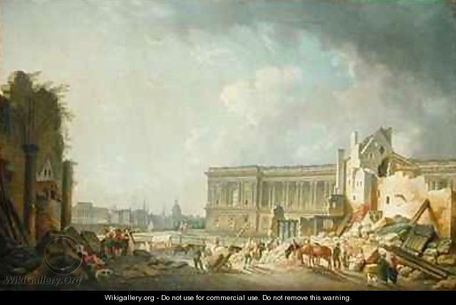 Clearing the Colonnade of the Louvre - Pierre-Antoine Demachy