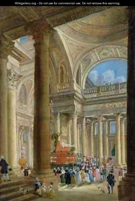Receiving the Ashes of Voltaire at the Pantheon in Paris - Pierre-Antoine Demachy
