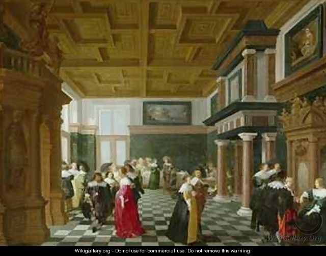 Elegant Figures dancing in an Interior - Dirck Van Delen